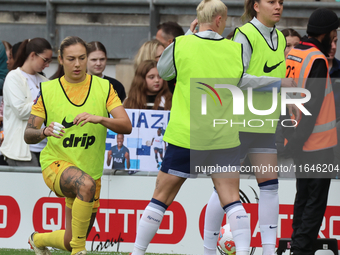 Katelin Talbert, on loan from West Ham United, of Tottenham Hotspur Women participates in the pre-match warm-up during the Barclays FA Women...