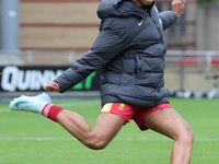 Hannah Silcock of Liverpool Women participates in the pre-match warm-up during the Barclays FA Women's Super League soccer match between Tot...