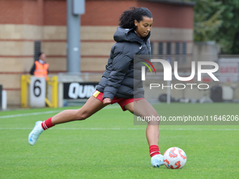 Hannah Silcock of Liverpool Women participates in the pre-match warm-up during the Barclays FA Women's Super League soccer match between Tot...