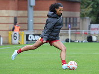 Hannah Silcock of Liverpool Women participates in the pre-match warm-up during the Barclays FA Women's Super League soccer match between Tot...