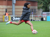 Hannah Silcock of Liverpool Women participates in the pre-match warm-up during the Barclays FA Women's Super League soccer match between Tot...