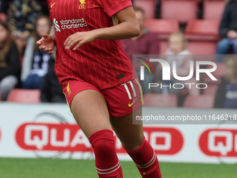 Olivia Smith of Liverpool Women participates in the Barclays FA Women's Super League soccer match between Tottenham Hotspur Women and Liverp...