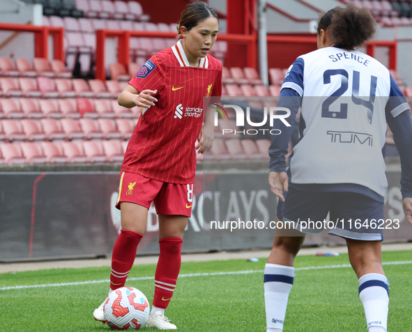 Fuka Nagano of Liverpool Women plays during the Barclays FA Women's Super League soccer match between Tottenham Hotspur Women and Liverpool...