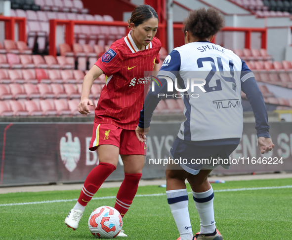 Fuka Nagano of Liverpool Women plays during the Barclays FA Women's Super League soccer match between Tottenham Hotspur Women and Liverpool...