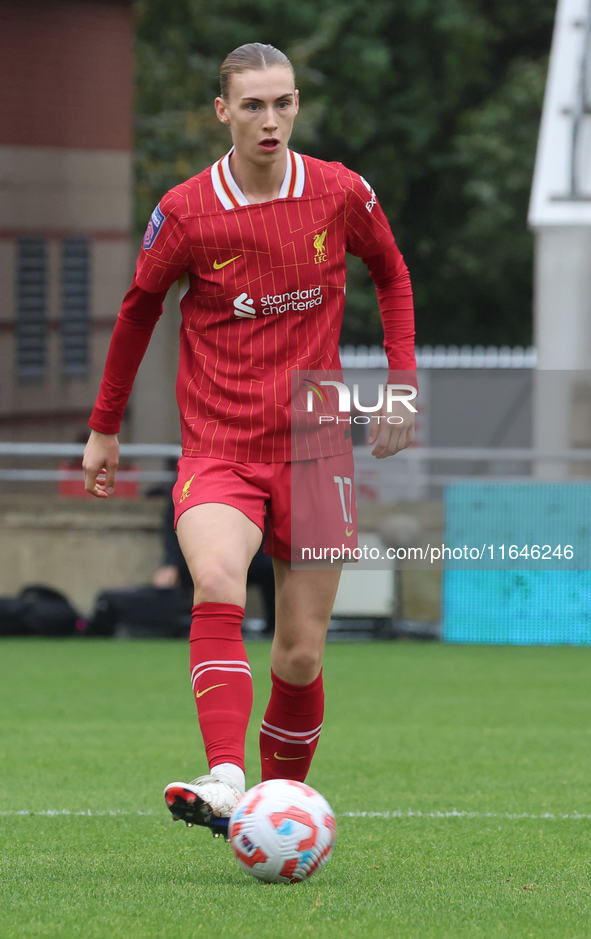 Jenna Clark of Liverpool Women plays during the Barclays FA Women's Super League soccer match between Tottenham Hotspur Women and Liverpool...