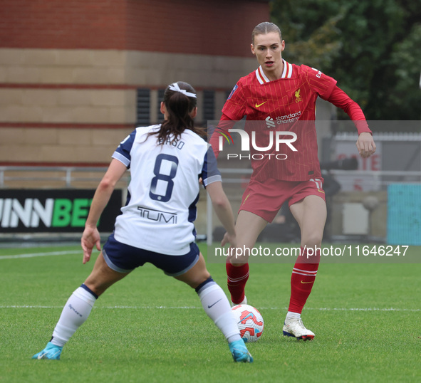 Jenna Clark of Liverpool Women plays during the Barclays FA Women's Super League soccer match between Tottenham Hotspur Women and Liverpool...