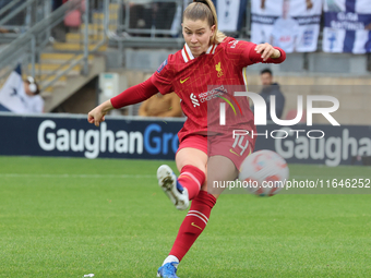 Marie Hobinger of Liverpool Women scores during the Barclays FA Women's Super League soccer match between Tottenham Hotspur Women and Liverp...