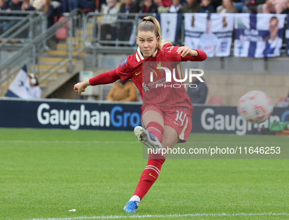 Marie Hobinger of Liverpool Women scores during the Barclays FA Women's Super League soccer match between Tottenham Hotspur Women and Liverp...