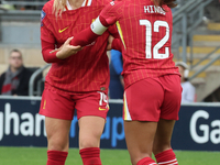 Marie Hobinger of Liverpool Women celebrates her goal during the Barclays FA Women's Super League soccer match between Tottenham Hotspur Wom...