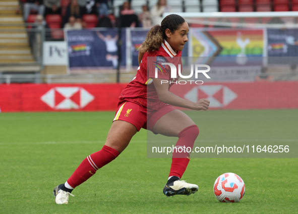 Olivia Smith of Liverpool Women plays during the Barclays FA Women's Super League soccer match between Tottenham Hotspur Women and Liverpool...