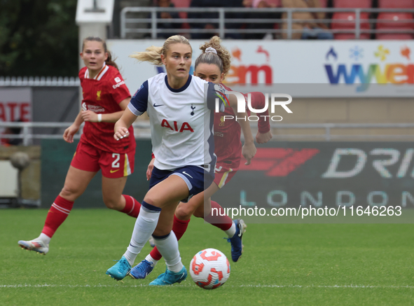 Amanda Nilden, on loan from Juventus, of Tottenham Hotspur Women plays during the Barclays FA Women's Super League soccer match between Tott...