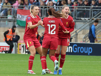 Marie Hobinger of Liverpool Women celebrates her goal during the Barclays FA Women's Super League soccer match between Tottenham Hotspur Wom...