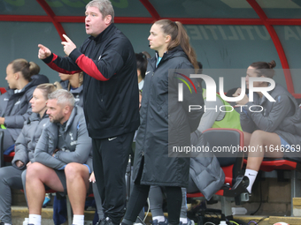 Matt Beard, Manager of Liverpool Women, is present during the Barclays FA Women's Super League soccer match between Tottenham Hotspur Women...