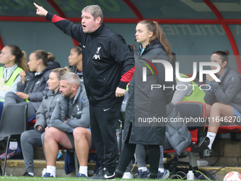 Matt Beard, Manager of Liverpool Women, is present during the Barclays FA Women's Super League soccer match between Tottenham Hotspur Women...