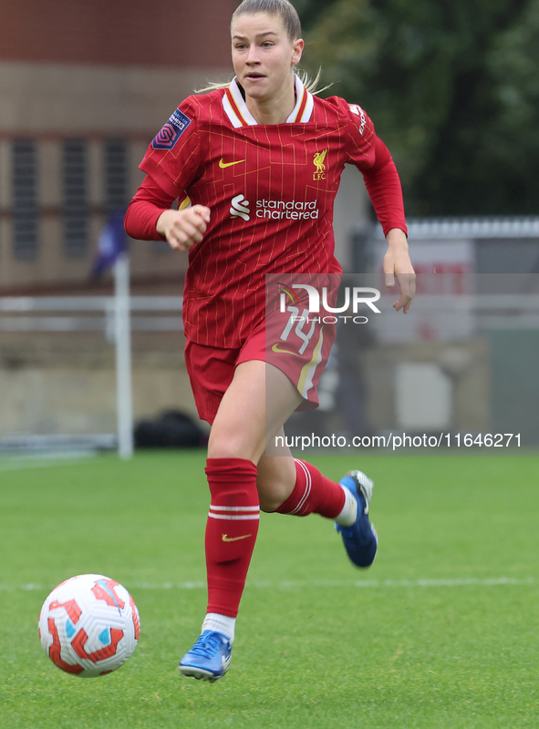 Marie Hobinger of Liverpool Women plays during the Barclays FA Women's Super League soccer match between Tottenham Hotspur Women and Liverpo...