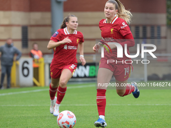 Marie Hobinger of Liverpool Women plays during the Barclays FA Women's Super League soccer match between Tottenham Hotspur Women and Liverpo...