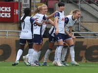 Clare Hunt of Tottenham Hotspur Women celebrates her goal during the Barclays FA Women's Super League soccer match between Tottenham Hotspur...