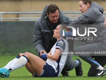 Hayley Raso of Tottenham Hotspur Women picks up a knock during the Barclays FA Women's Super League soccer match between Tottenham Hotspur W...