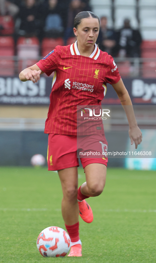 Mia Enderby of Liverpool Women plays during the Barclays FA Women's Super League soccer match between Tottenham Hotspur Women and Liverpool...