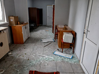 A room is damaged by a Russian drone attack in Odesa, Ukraine, on October 6, 2024. (