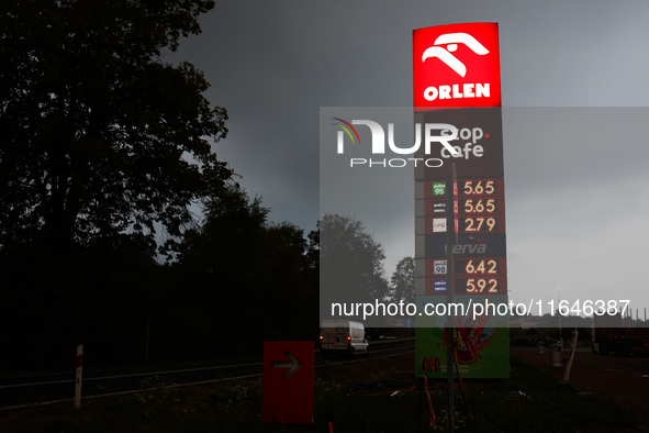 Orlen logo is seen at a gas station Poland on October 6, 2024. 