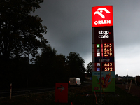 Orlen logo is seen at a gas station Poland on October 6, 2024. (