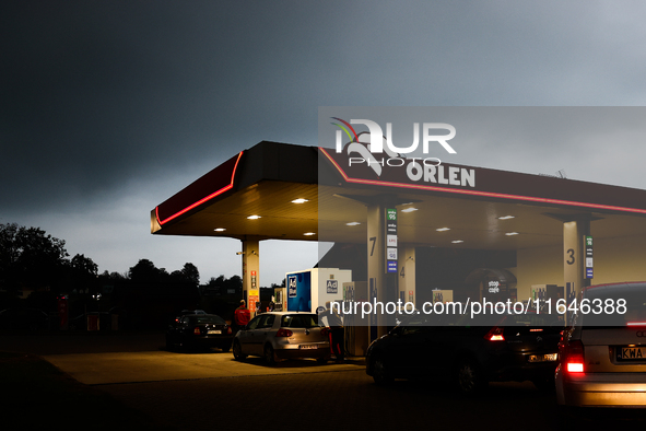 A view of Orlen gas station Poland on October 6, 2024. 