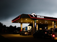 A view of Orlen gas station Poland on October 6, 2024. (