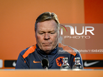 Netherlands trainer coach Ronald Koeman participates in the match training and press conference for the Netherlands on October 7, 2024, at t...