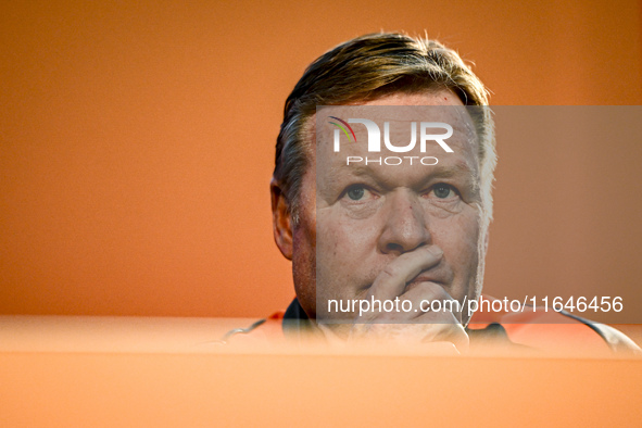 Netherlands trainer coach Ronald Koeman participates in the match training and press conference for the Netherlands on October 7, 2024, at t...