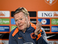 Netherlands trainer coach Ronald Koeman participates in the match training and press conference for the Netherlands on October 7, 2024, at t...