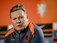 Netherlands trainer coach Ronald Koeman participates in the match training and press conference for the Netherlands on October 7, 2024, at t...