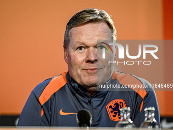 Netherlands trainer coach Ronald Koeman participates in the match training and press conference for the Netherlands on October 7, 2024, at t...