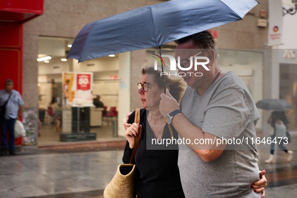 October rains begin in Madrid, Spain, on October 7, 2024. 