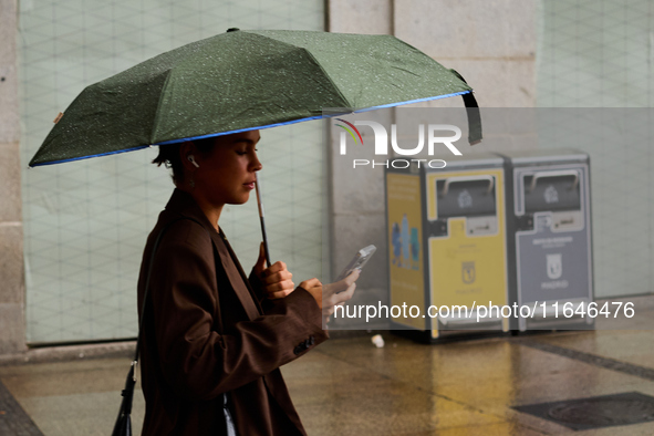 October rains begin in Madrid, Spain, on October 7, 2024. 