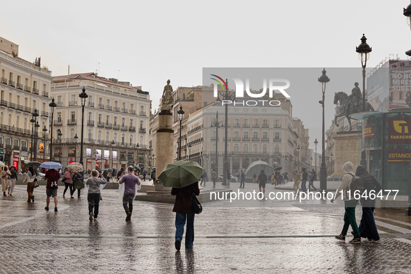 October rains begin in Madrid, Spain, on October 7, 2024. 