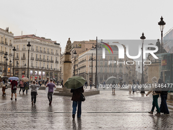 October rains begin in Madrid, Spain, on October 7, 2024. (