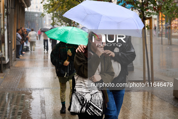 October rains begin in Madrid, Spain, on October 7, 2024. 