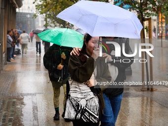 October rains begin in Madrid, Spain, on October 7, 2024. (