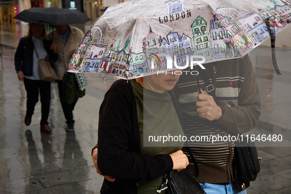 October rains begin in Madrid, Spain, on October 7, 2024. 