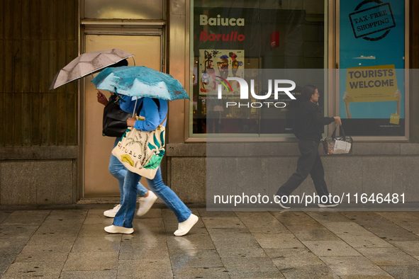 October rains begin in Madrid, Spain, on October 7, 2024. 