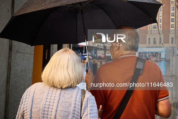 October rains begin in Madrid, Spain, on October 7, 2024. 