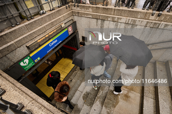 October rains begin in Madrid, Spain, on October 7, 2024. 