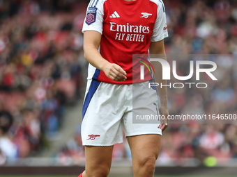 Arsenal's Katie McCabe participates in the Barclays FA Women's Super League match between Arsenal and Everton at the Emirates Stadium in Lon...