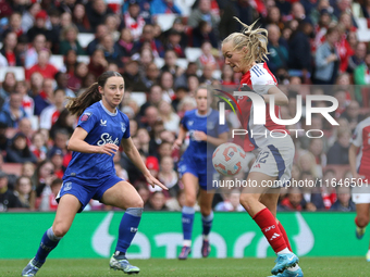 Arsenal's Frida Maanum participates in the Barclays FA Women's Super League match between Arsenal and Everton at the Emirates Stadium in Lon...