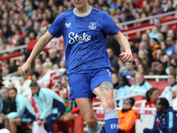 Lucy Hope of Everton plays during the Barclays FA Women's Super League match between Arsenal and Everton at the Emirates Stadium in London,...