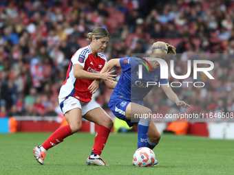 Arsenal's Kyra Cooney Cross chases Everton during the Barclays FA Women's Super League match between Arsenal and Everton at the Emirates Sta...