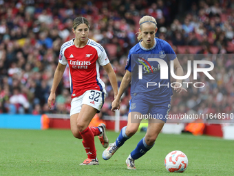 Arsenal's Kyra Cooney Cross chases Everton during the Barclays FA Women's Super League match between Arsenal and Everton at the Emirates Sta...