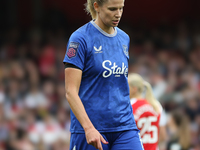 Justine Vanhavermae participates in the Barclays FA Women's Super League match between Arsenal and Everton at the Emirates Stadium in London...