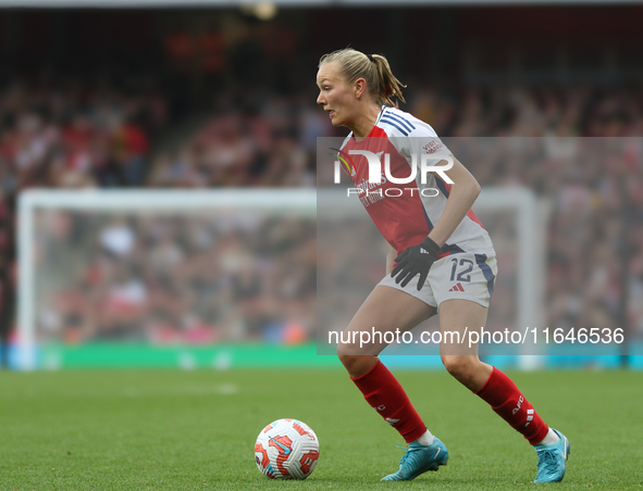 Frida Maanum of Arsenal during the Barclays FA Women's Super League match between Arsenal and Everton at the Emirates Stadium in London, Eng...